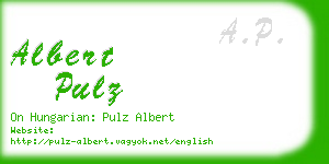 albert pulz business card